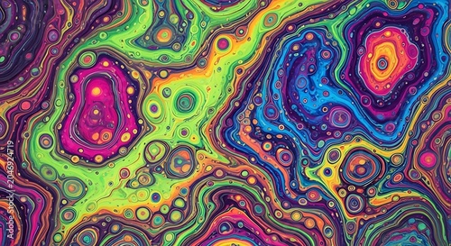 Professional Liquid cells in acrylic art Stock Photo for Commercial Use