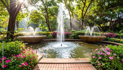 Water Fountain in Lush Park.