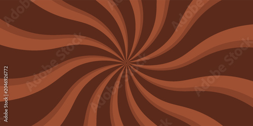 Chocolate swirl background. Candy caramel sunburst pattern