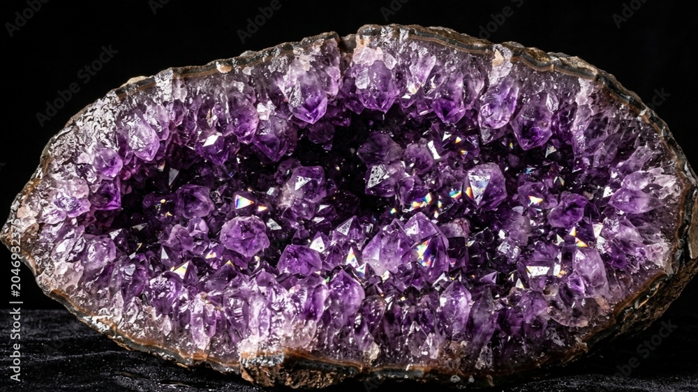 Fototapeta premium Deep Violet Amethyst Geode Crystal Cavern