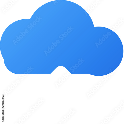 Cloud Upload Data Backup Flat Icon Blue Gradient