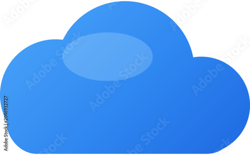 Cloud Computing Storage Flat Icon Blue Gradient