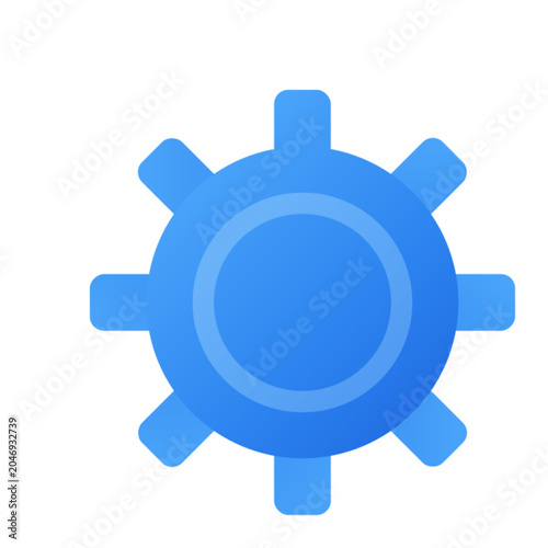 Settings Gear Configuration Flat Icon Blue Gradient