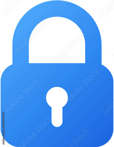 Security Padlock Privacy Flat Icon Blue Gradient