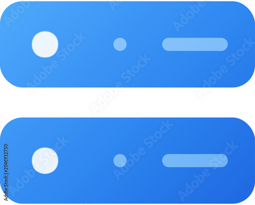 Data Center Server Rack Flat Icon Blue Gradient