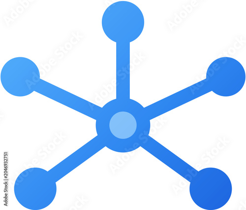 Network Nodes Connection Flat Icon Blue Gradient
