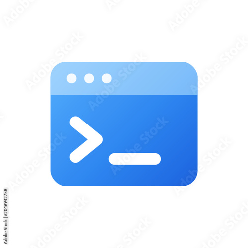 Coding Terminal Command Line Flat Icon Blue Gradient