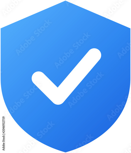Cyber Security Shield Protection Flat Icon Blue Gradient