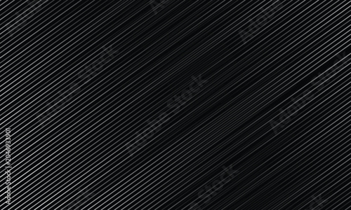 Neutral silver lines on black background for advertising, device, presentation web, app, landing. Geometric vector editable modern composition of thin diagonal linear backgrounds in abstract style.