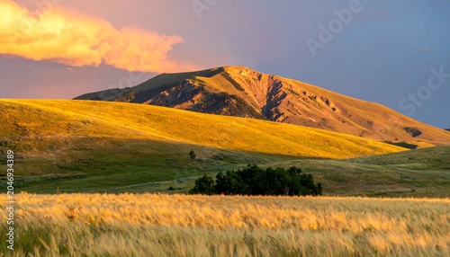 Golden Sunset Over Mountains. (1)