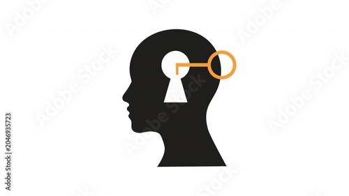 Unlocking The Mind Concept With Key And Keyhole Silhouette Representing Idea, Creativity And Knowledge