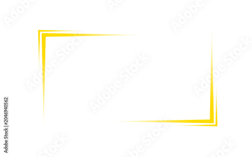 Abstract minimalist golden yellow rectangular photo frame graphic design element png image.