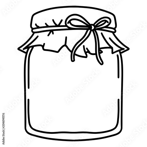 jar with fabric lid illustration