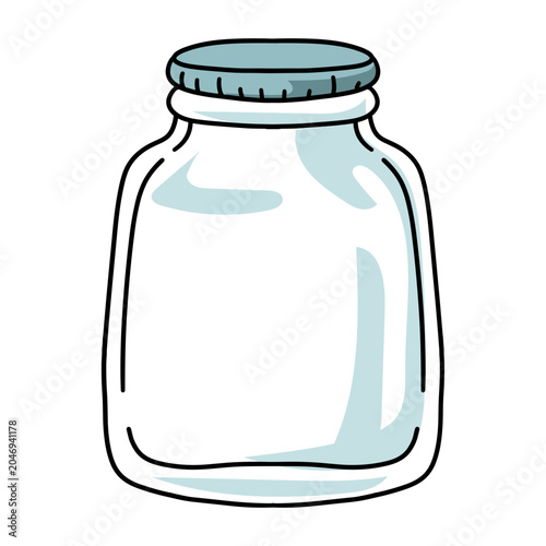 glass jar with lid vector illustration