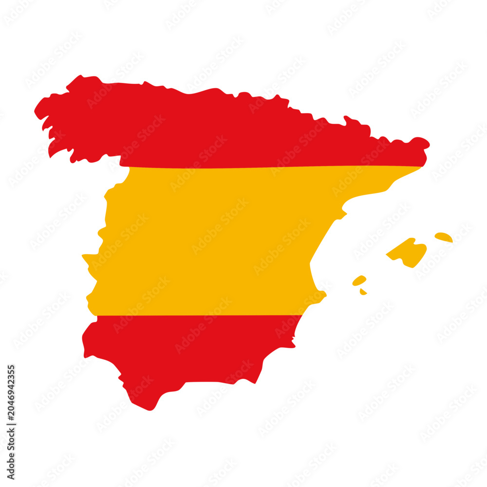 Fototapeta premium Map of Spain with Spanish Flag Colors