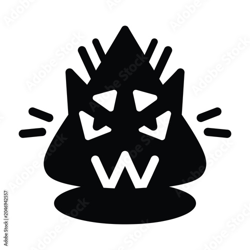 Quadro su tela Angry poop emoticon face with aggressive expression and motion lines