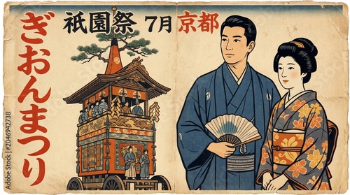 祇園祭 japan poster invitation for ads
