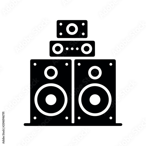 Minimalist Speaker System Audio Equipment Vector Icon