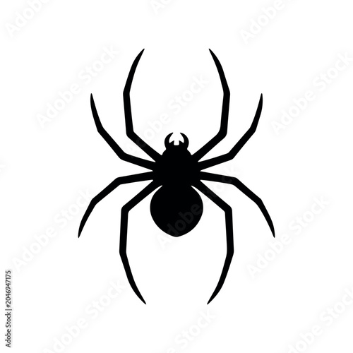 Minimalist Spider Arachnid Silhouette Vector Icon