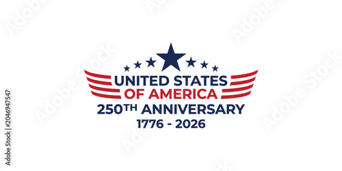 Bild auf Leinwand United states 250 year celebration logo commemorating 250 years of american inde