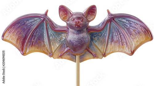Bat Shaped Lollipop Halloween Vector Illustration