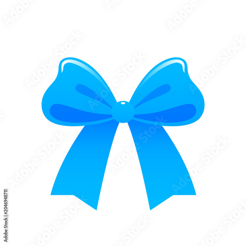 blue bow with ribbon