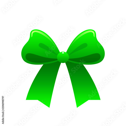 green ribbon bow