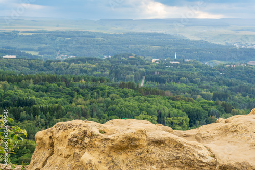View of the mountains and Kislovodsk from the observation decks of the Kislovodsk Park