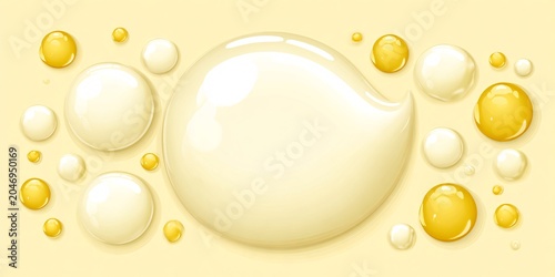 abstract bubbles in creamy yellow background for design and advertising