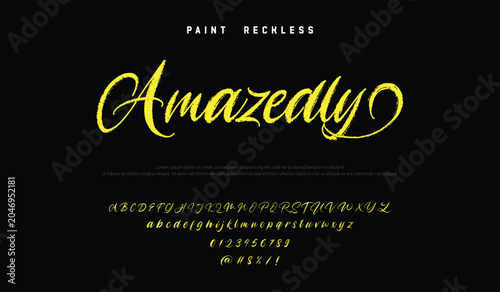 Obraz na plátně Lettering font isolated on black background