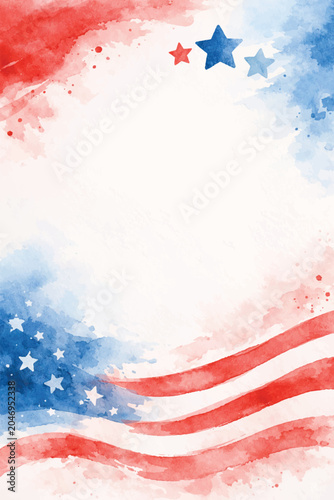 american independence day watercolor background