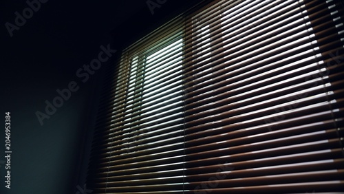 Obraz na płótnie Closing the blinds during extreme heat helps keep indoor spaces cooler, reducing the need for air conditioning and supporting efforts to combat global warming and excessive energy use