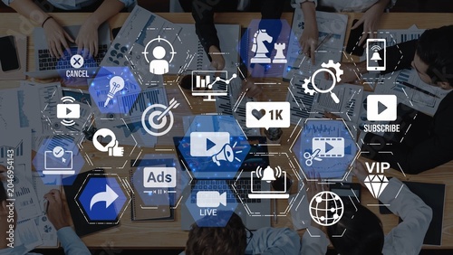 Cuadro en lienzo The concept of video marketing increases online engagement