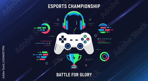 Bild auf Leinwand Esports Championship Gaming Tournament Concept Design