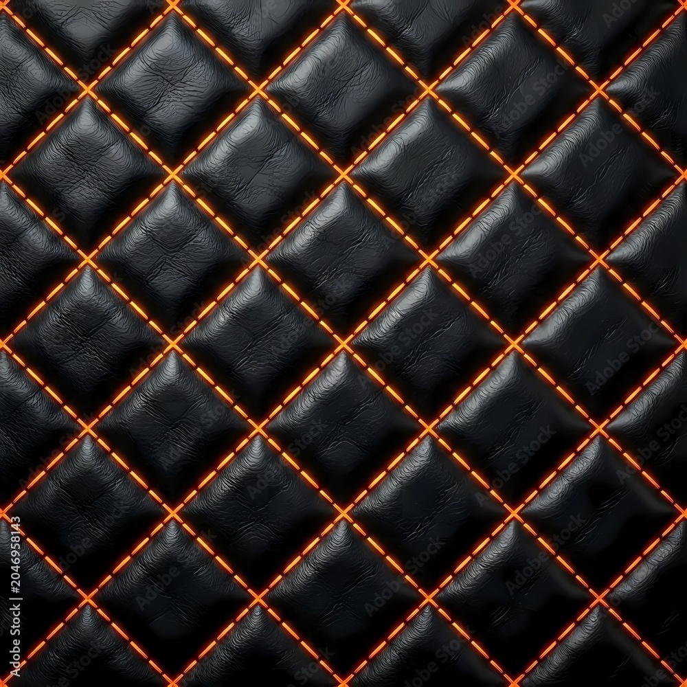 Fototapeta premium Seamless texture of luxury 3D puffy quilted leather,
