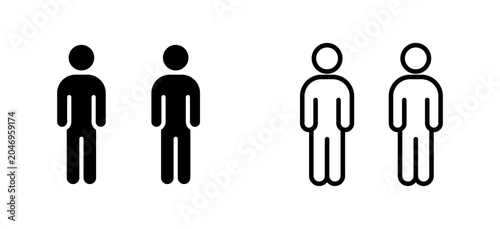 Schilderij op canvas Style Glyph And Line Collection Vector Icon of Human