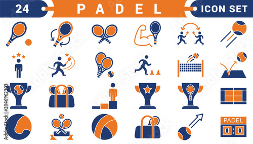 Canvas Print Padel Icons set