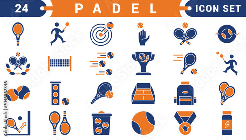 Bilde på lerret Padel Icons set