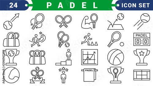 Photography Padel Icons set