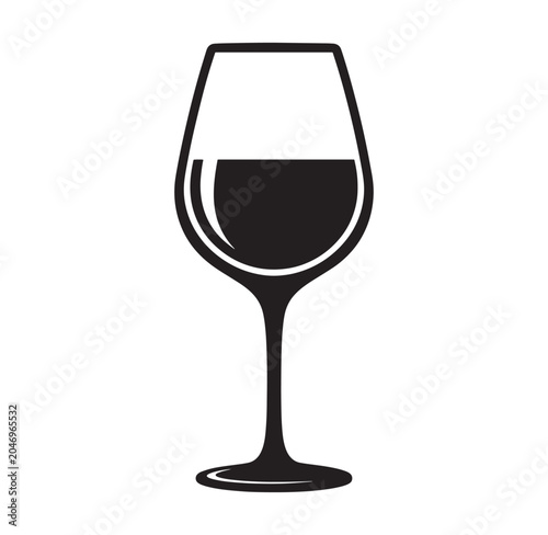 wine glass with red wine on transparent background