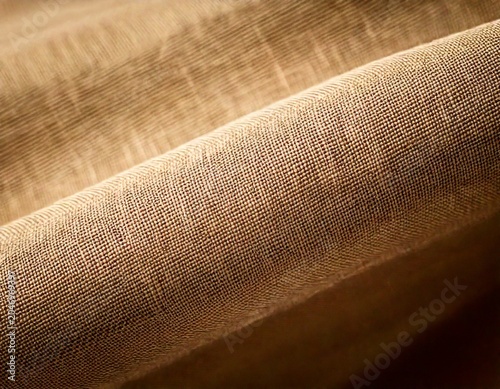 Extreme Macro Close-up of Natural Beige Linen Fabric Texture, Showing Organic Imperfections and Subtle Weave Details