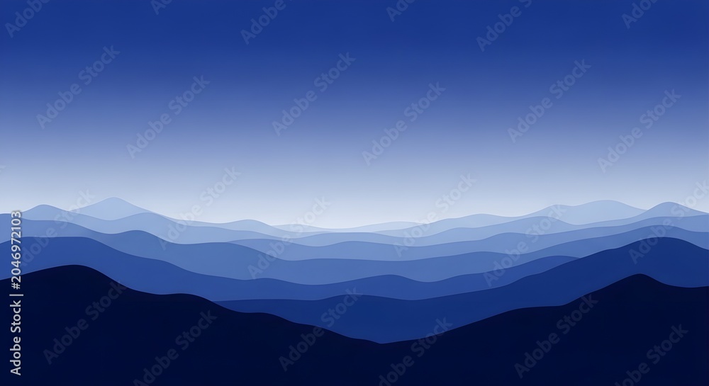 Fototapeta premium Twilight mountain horizon with deep blue hues wallpaper
