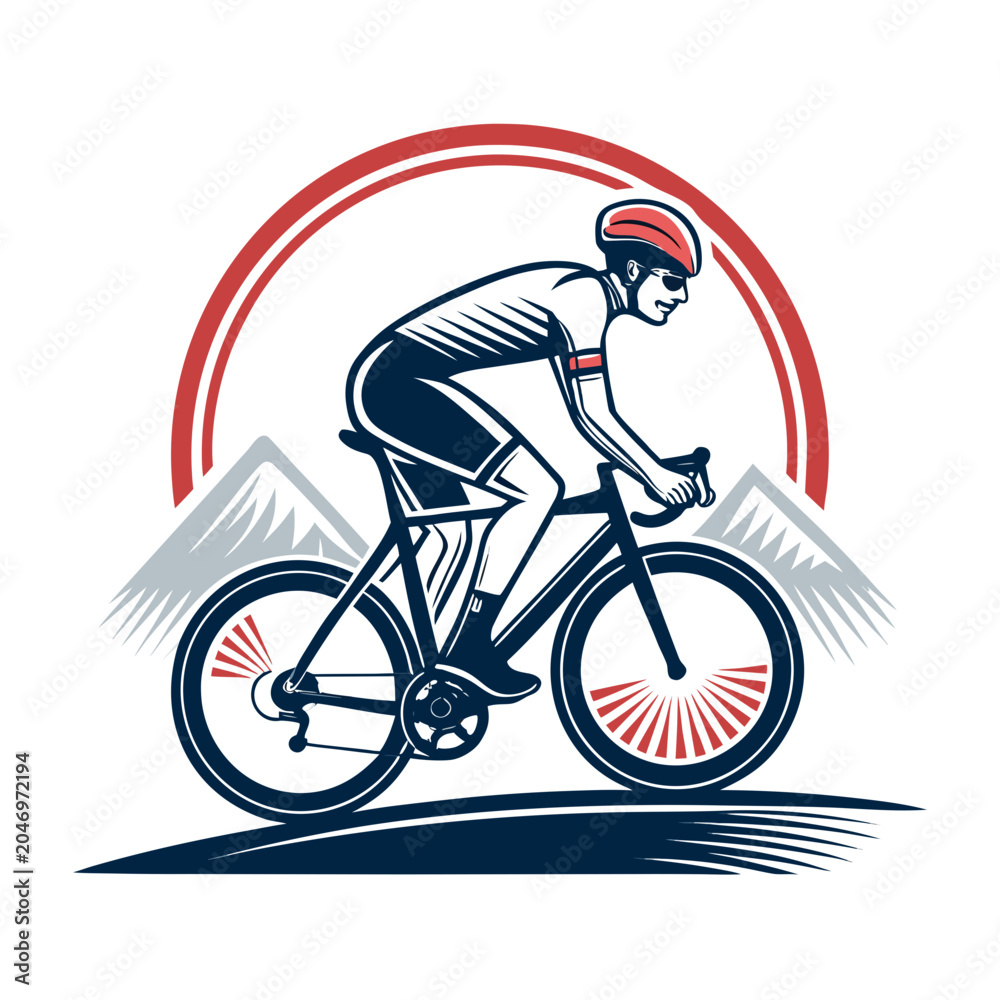 Naklejka premium Crisp Bold Stroke Bicycle Sport Creative Visual