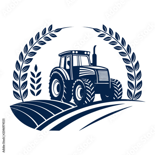Bold Stroke Tractor Farming Premium Digital Asset Ideal for Marketing