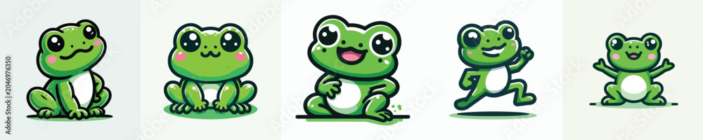 Fototapeta premium cute frog vector posing cutely