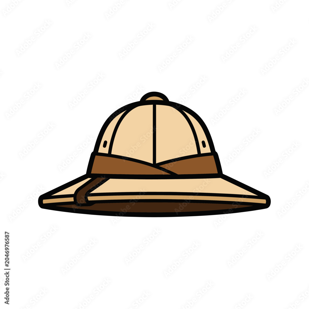 Fototapeta premium Gear up for a world of discovery with this quintessential explorer's safari hat.