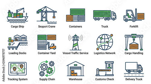 Supply Chain and Logistics Icons
