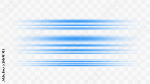 Horizontal Speed Lines Dynamic Tech Design, Blue Velocity Streaks, Technology Speed Lines Abstract Graphic