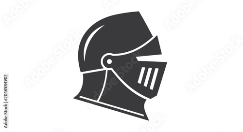 Εκτύπωση καμβά Medieval Knight Helmet Side View.