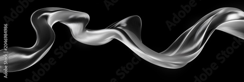 Swirling lines create an abstract pattern with smooth movement and contrast against a dark background
